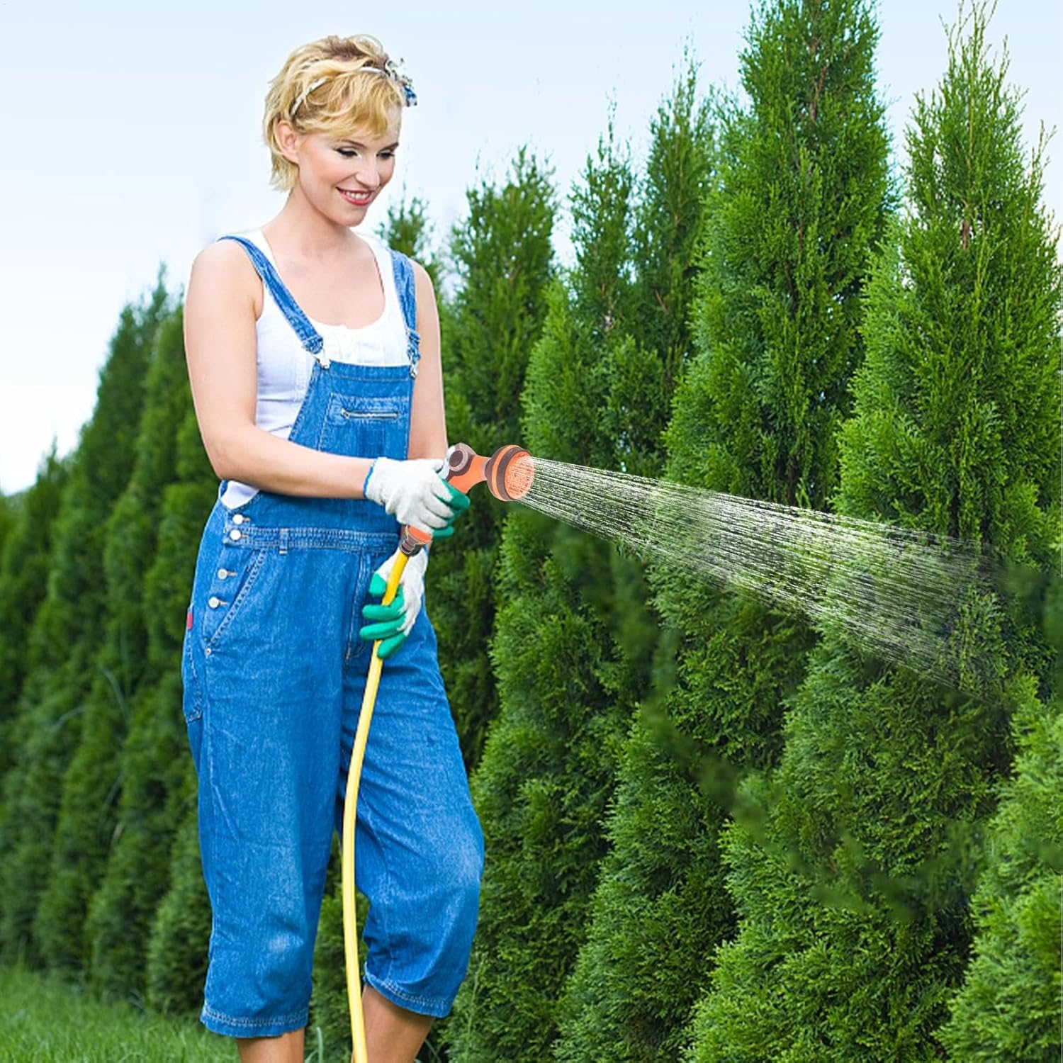 Hose Sprayer Nozzle, Water Hose Nozzle - High Pressure Hose Nozzle | 8 Adjustable Spray Patterns Leakproof Gardening Tools Garden Sprayer For image number 2