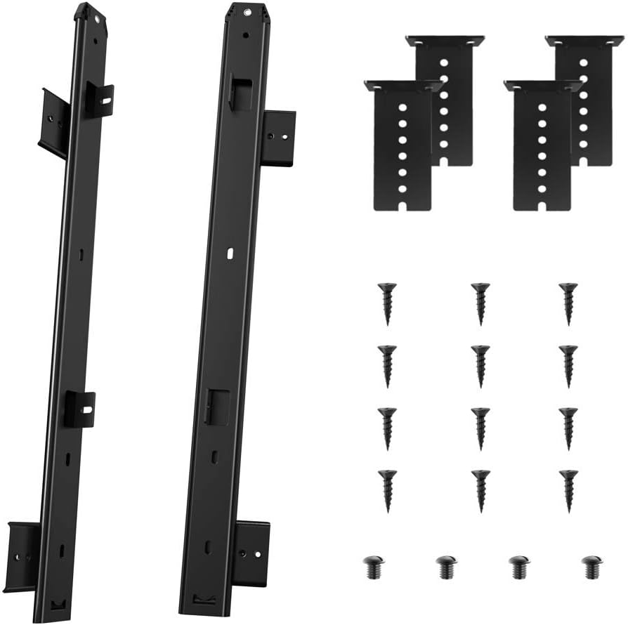 FRMSAET Heavy Duty Thickness Steel Construction Ball Bearing 18'' Slides Cabinet Furniture Hardware Rails Keyboard Drawer Tray Accessories Adjustable Hight Mount Bracket/Include Screws image number 1