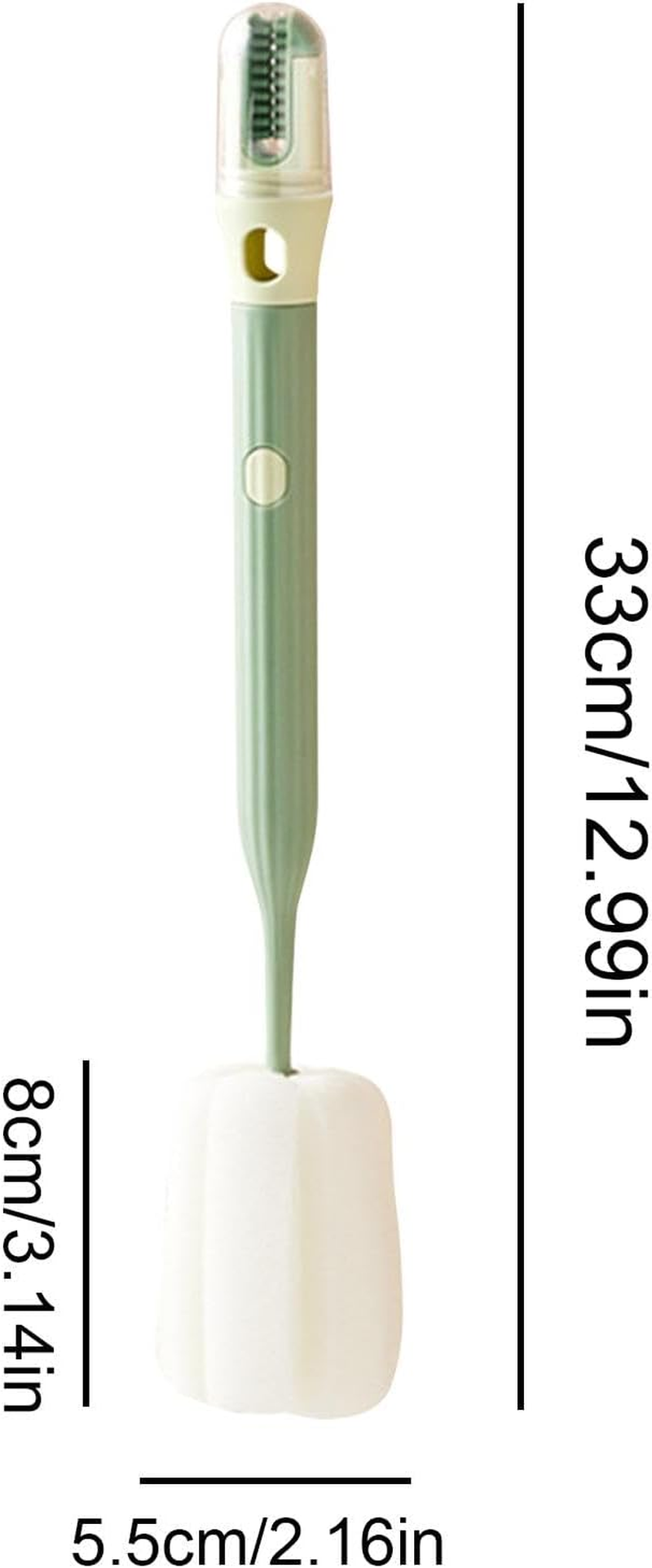 Sponge Bottle Brush - Extended Handle Water Bottle Cleaning Sponge | Cup Cleaning Brush, Multi-Function Flexible Bottle Cleaner Sponge for Dishwashing, Baby Bottles, Glasses image number 5