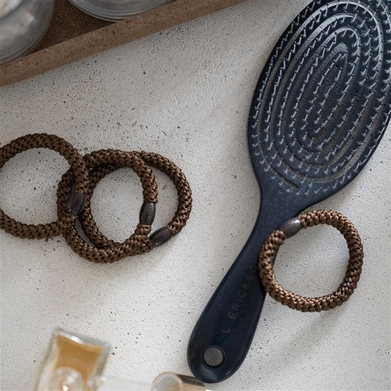 Beige and Brown Hair Ties for Thick Hair, Grab & Go Ponytail Holders, 8 Pack, Oatmeal, Thick No-Crease Bands with Strong Hold, Damage-Free Design, Warm Neutral Blend | L. Erickson