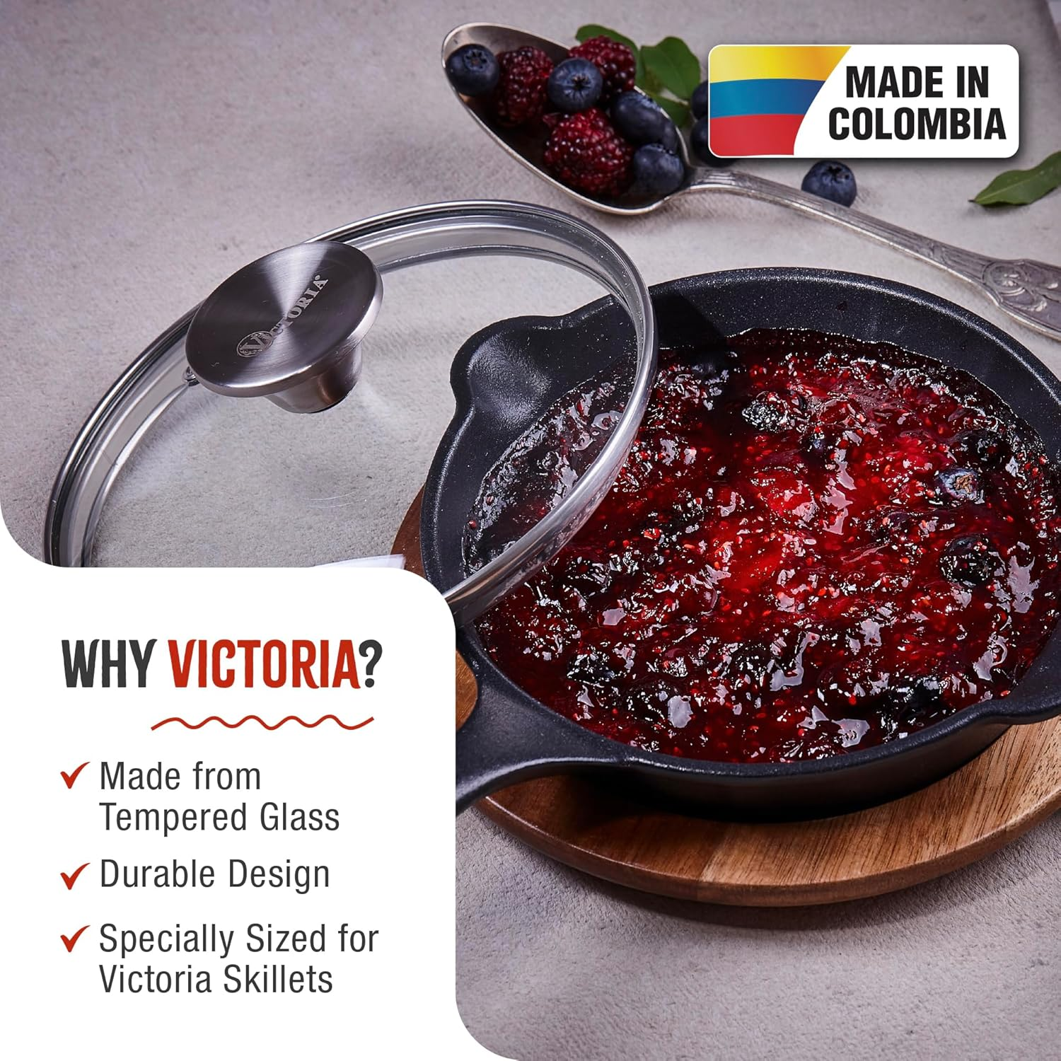 Victoria round 6.5-Inch Glass Lid for Cast Iron Skillet or Pan, Custom Made for Only Victoria Brand, Diameter 6-Inch image number 5