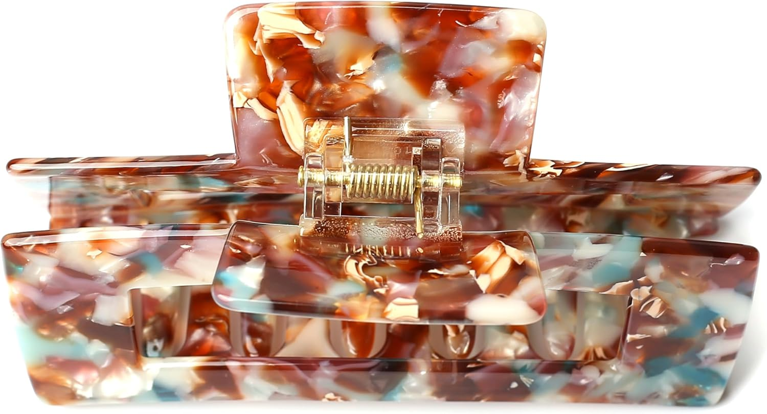 Qingoo Large Acetate Hair Clip Claws Hair Clip Beautiful Women'S Hair Accessories Elegant Hair Accessory 1 Piece (10.5 X 5.7 Cm, Multi-Colour) image number 3