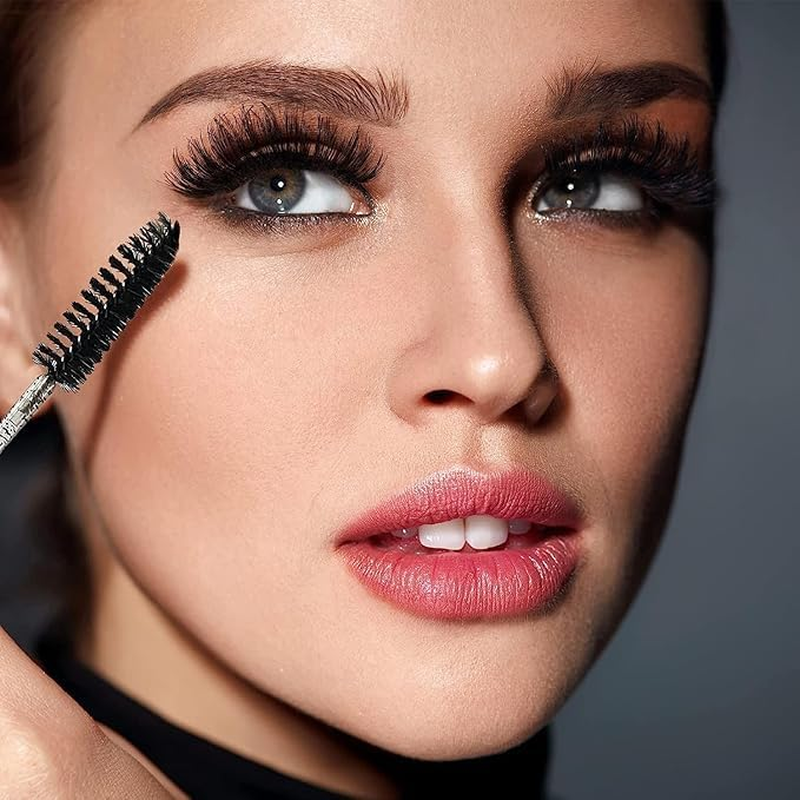 Fabselection Crystal Eye Brushes, Mascara Wands, Eyelash Mascara Brushes, Eye Eyelash Applicator Brush,Eyebrow Brush Applicator Cosmetic Makeup Brush Tool Kits for Eyelash Extension (200 Pieces, Black) image number 5