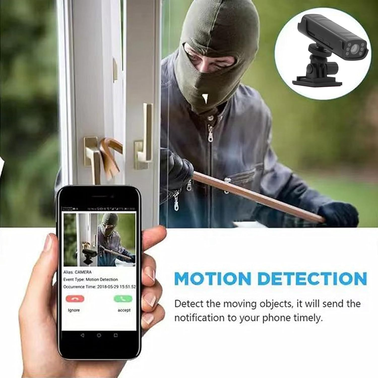 RV Reverse Hitch Guide Camera, 1080P HD Wifi Waterproof Night Vision Motion Detection Rear View Camera, 120&deg; Wide Angle Lens, for Car RV Truck Trailer image number 4