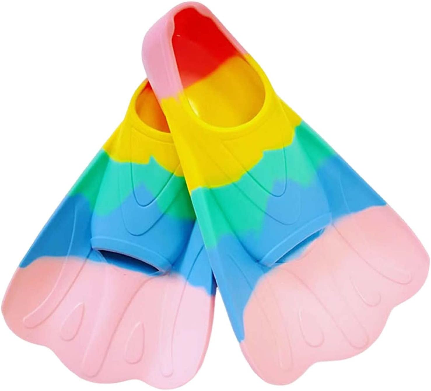 .Swimming Flippers Kids Swim Fins Comfortable Soft Silicone Swim Flippers for Swimming and Diving Beginners Kids Girls Boys Adults (XS)/ image number 5