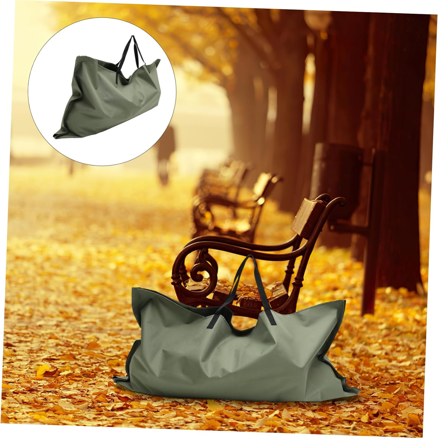 NULYLU Garden Leaf Waste Bag for Fallen Leaves and Lawn Clippings Portable Trash Container Handle Storage Pouch for Cleanup and Gardening Supply image number 4