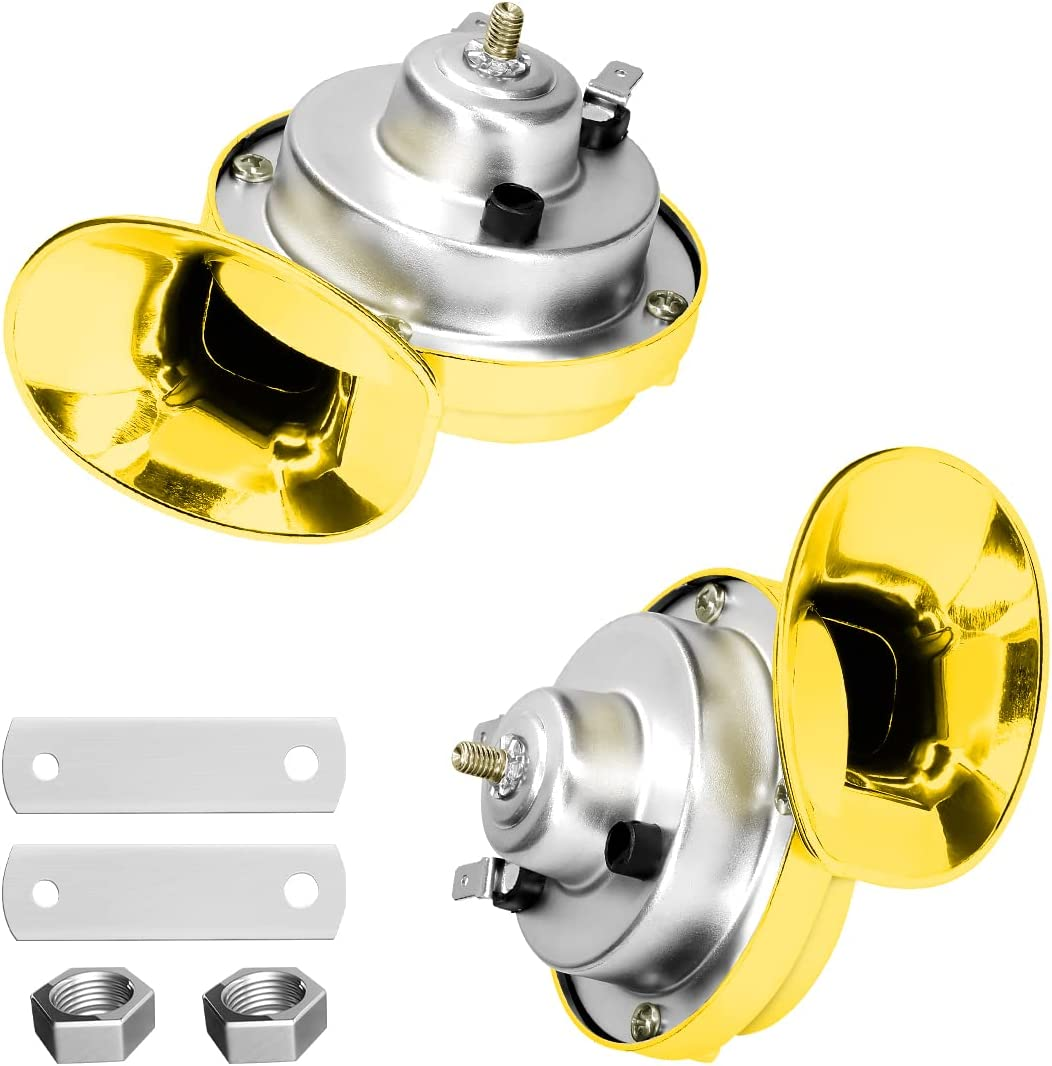 Super Loud Train Horns, Car Waterproof Durable Air Electric Snail Horn, 12V Raging Sound Air Horns Replacement Kit, Automotive Accessories Universal for Car, Motorcycle, Truck, Bike, Boat (Silver)