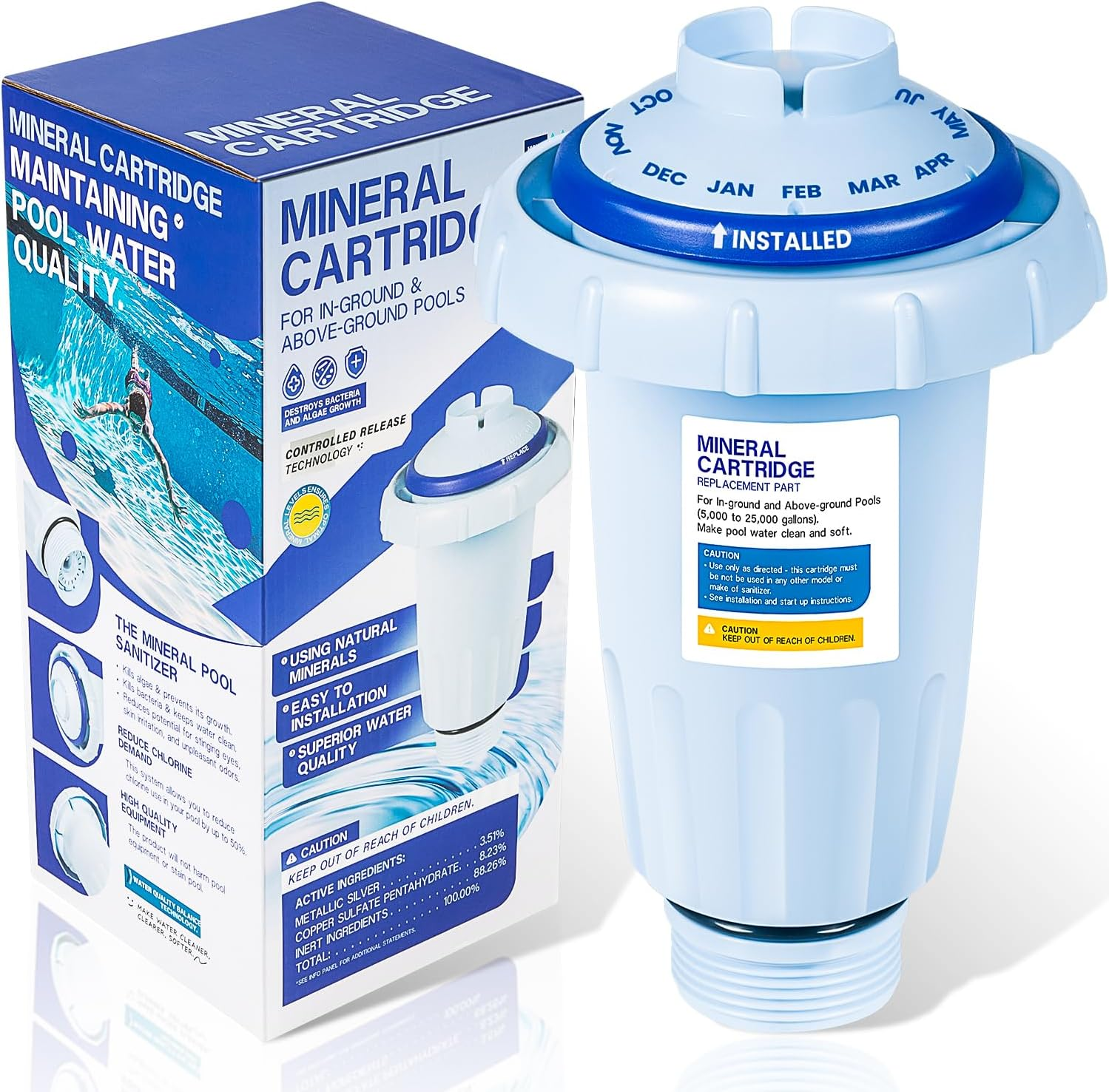 Replacement for Zodiac Nature2 Express Mineral Cartridge W28175 W26775 Vessel System W20176 W20171 W20086 W20080 In-Ground & Above-Ground Swimming Pools up to 30,000 Gallons New Upgraded image number 5