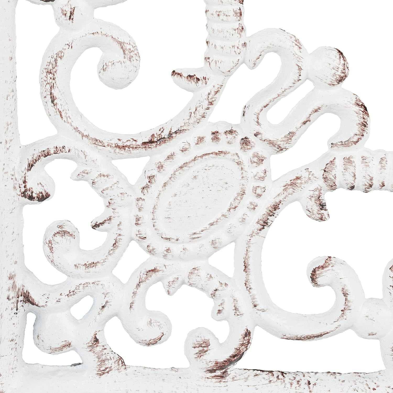 Relaxdays 2X Shelf Brackets, Cast Iron, Rack Support, Vintage Motif, HWD: 21.5 X 4 X 21.5 Cm, Angle for Shelves, White image number 2