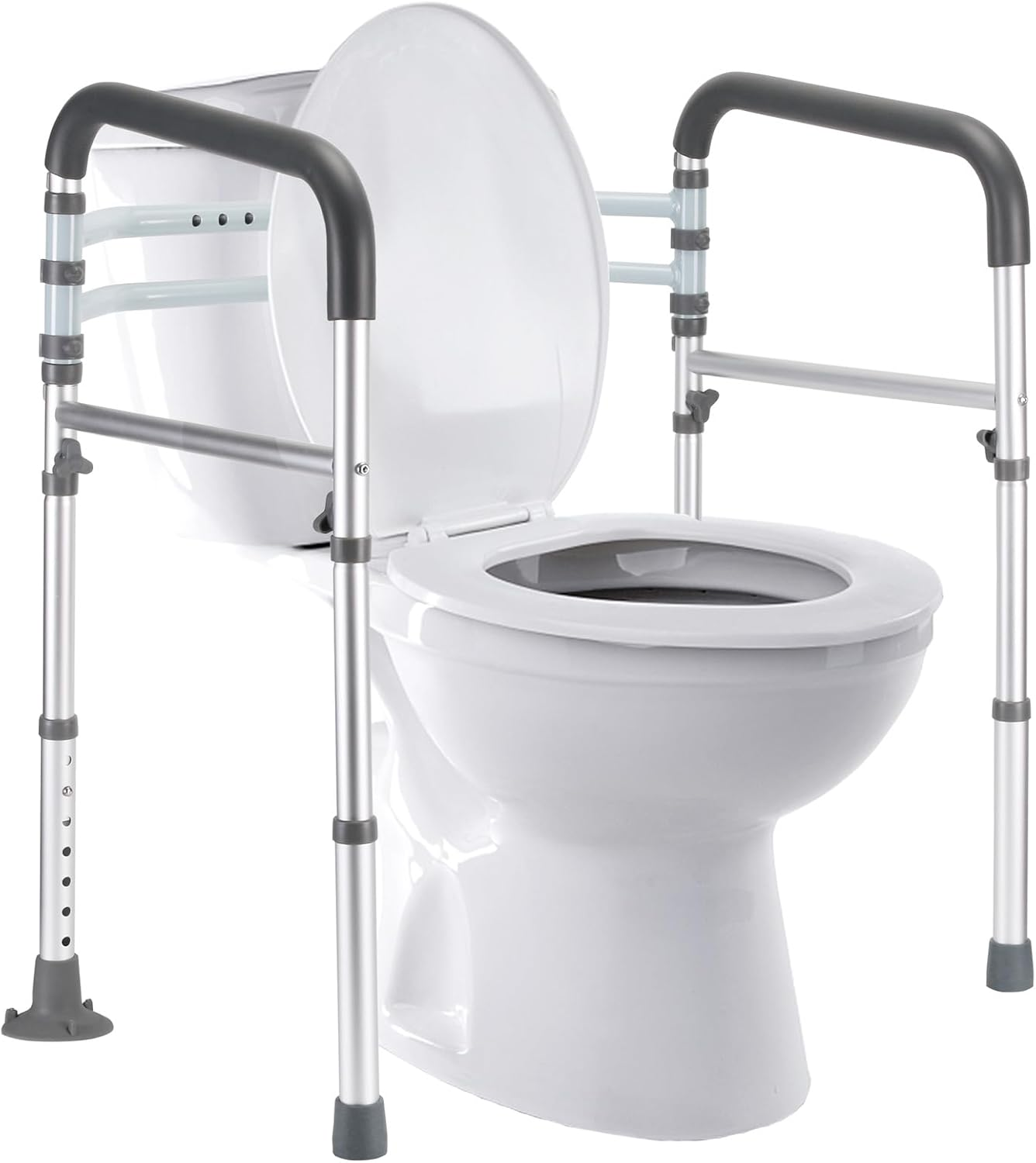 Toilet Safety Rails, Toilet Bars for Elderly and Disabled, Toilet Assist Rails for Seniors, Toilet Bars to Help Get Up, Toilet Safety Rails for Elderly with Handles image number 1