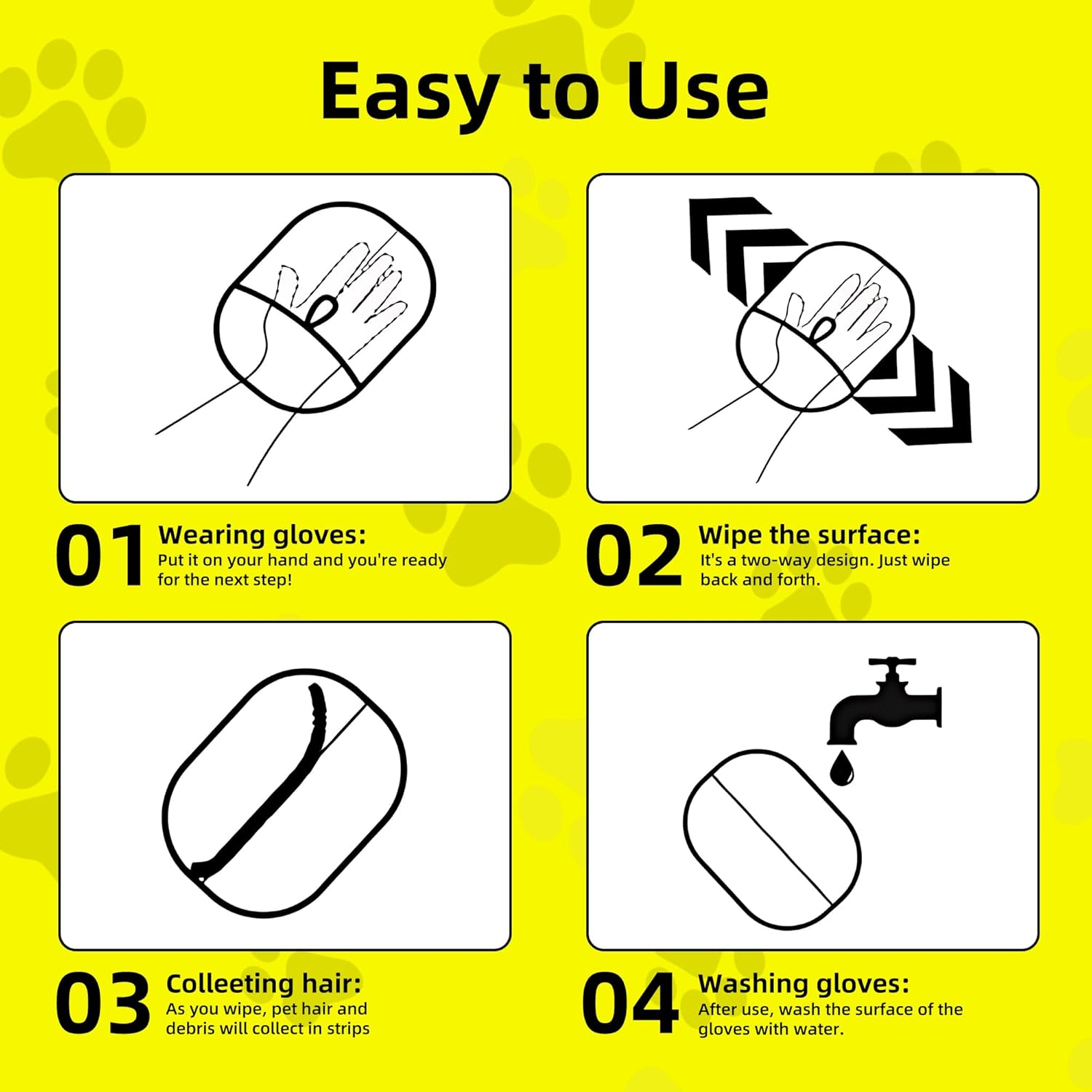 2PCS Pet Hair Remover, Reusable Pet Hair Remover Glove, Double-Sided Dog Cat Hair Remover for Couch, Furniture, Carpet, Curtain, Clothes Upgraded Animal Fur Removal Tool image number 5