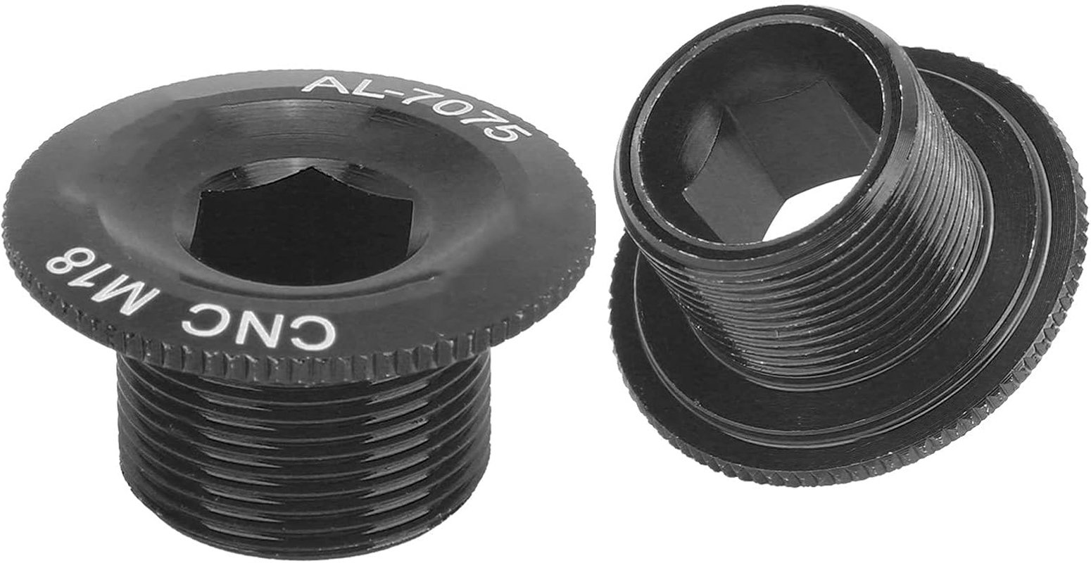 Bike Crank Arm Bolts, Crank Screw Cap Aluminum Alloy Crank Cap for Bike Bicycle(M18 Black) image number 2