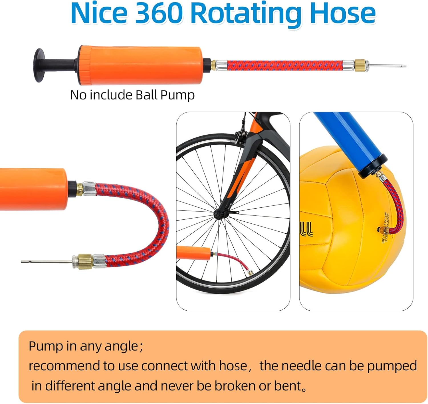 16PCS Air Pump Needle, Dual-Port Inflation Needles, Air Inflation Needle for Football Basketball Soccer Ball Volleyball Rugby Balls and Other Sports Balls Replacement Needles with Portable Storage Box