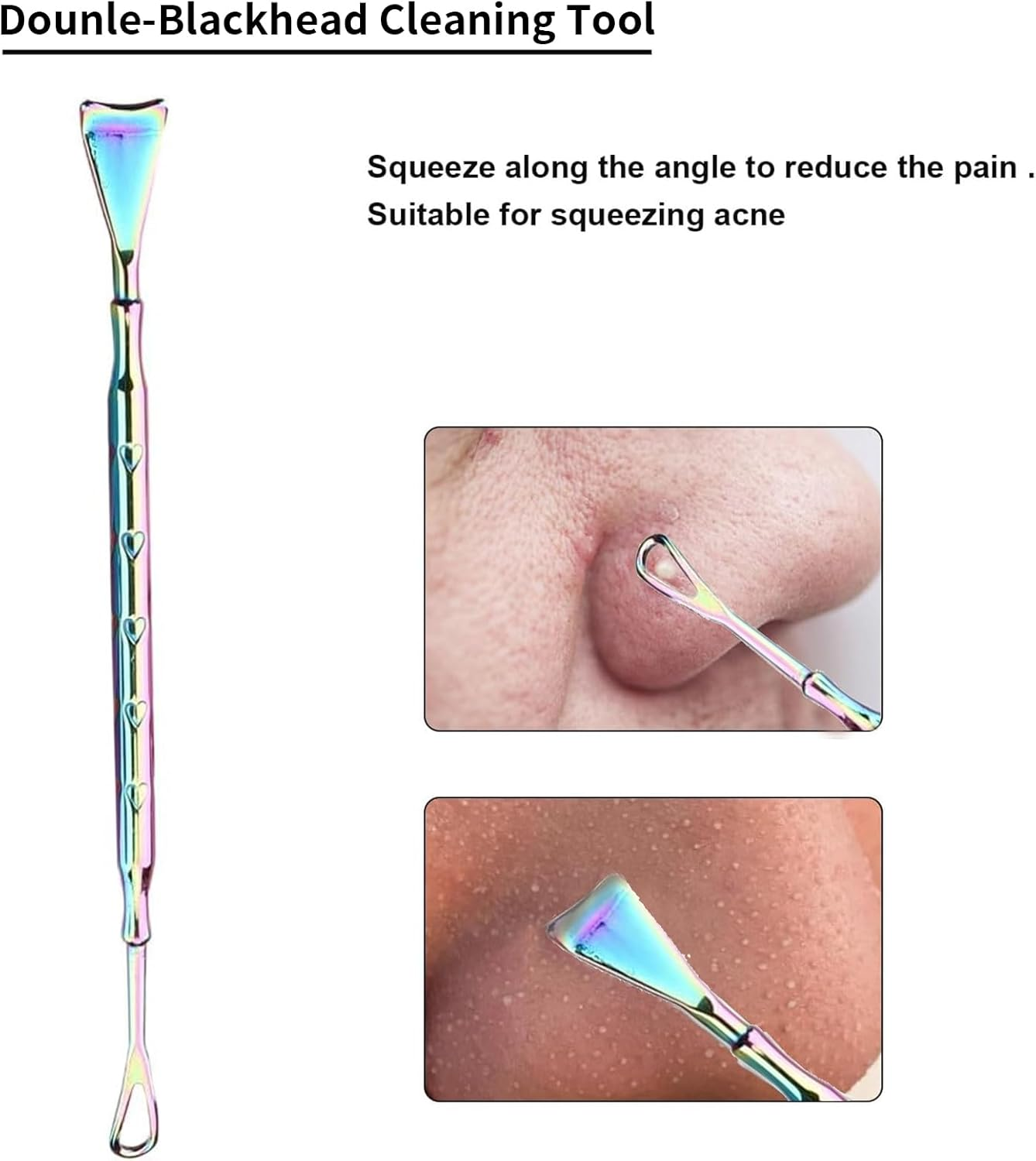 Kzvsiy 2-Piece Blackhead Removal Tool, Stainless Steel Pimple Extractor & Comedone Extractor for Face and Nose, Pore Scraper for Skin Care, Acne and Blackhead Treatment Suitable for Men Women image number 6