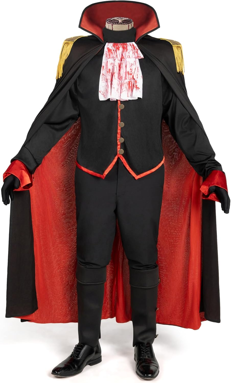 Spooktacular Creations Halloween Headless Horseman Costume, Black Headless Costume with Cape, Gloves for Halloween Party image number 3