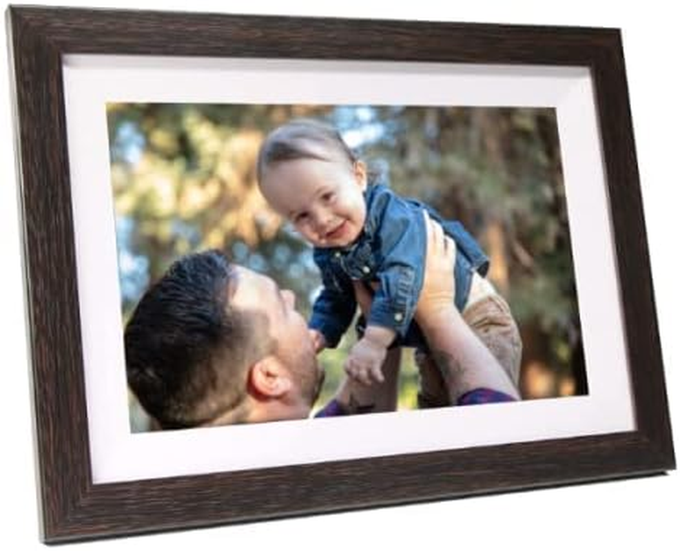 Luvlink Digital Photo Frame! Brown Smart Frameo Wifi Connected Photo Frame - 10 Inch, 1280X800, 16 GB. Send Photos to Your Loved Ones from Anywhere! image number 3