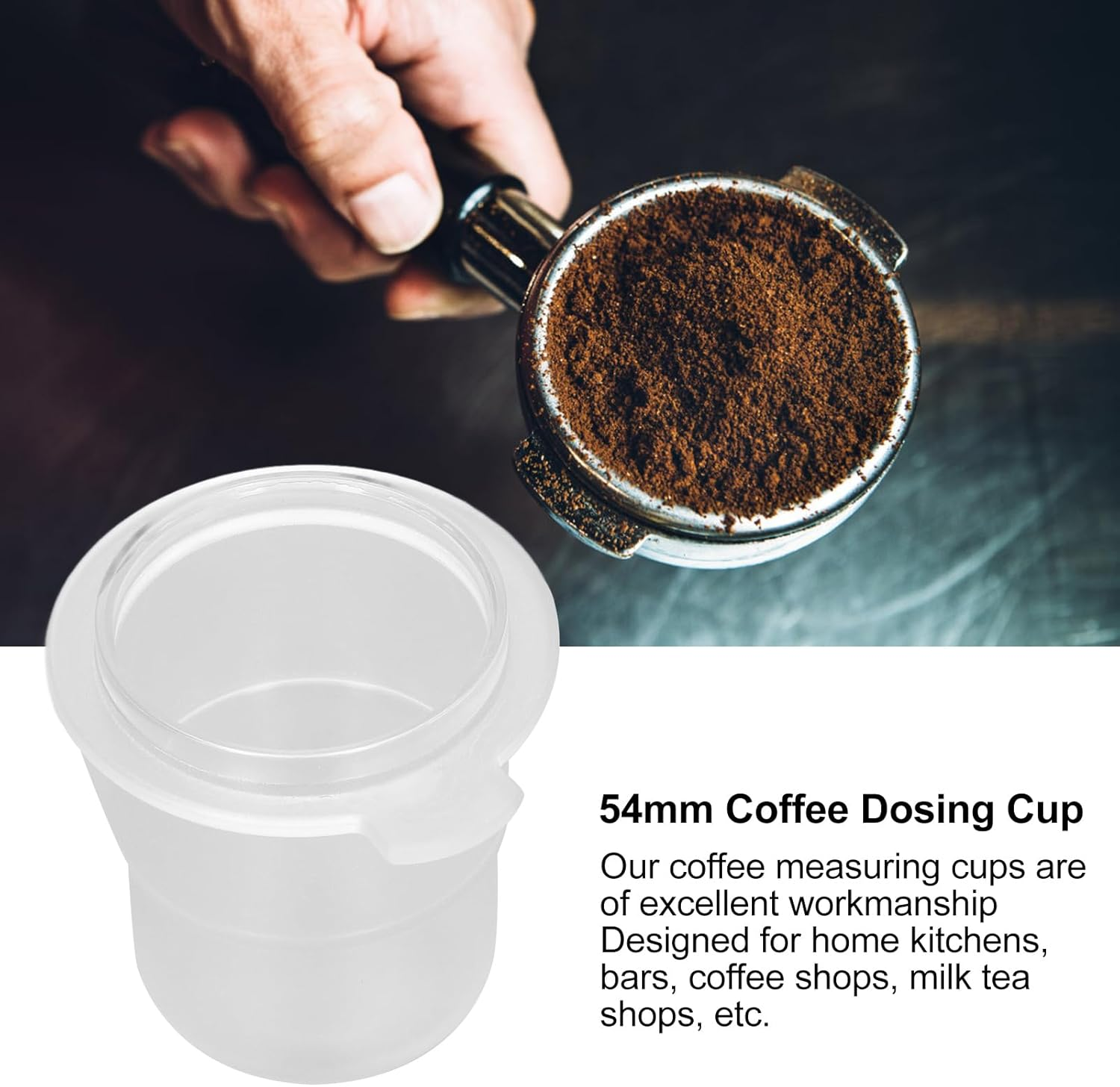 54Mm PC Coffee Measuring Cup for Ground Coffee Barista Milk Tea Shops image number 3