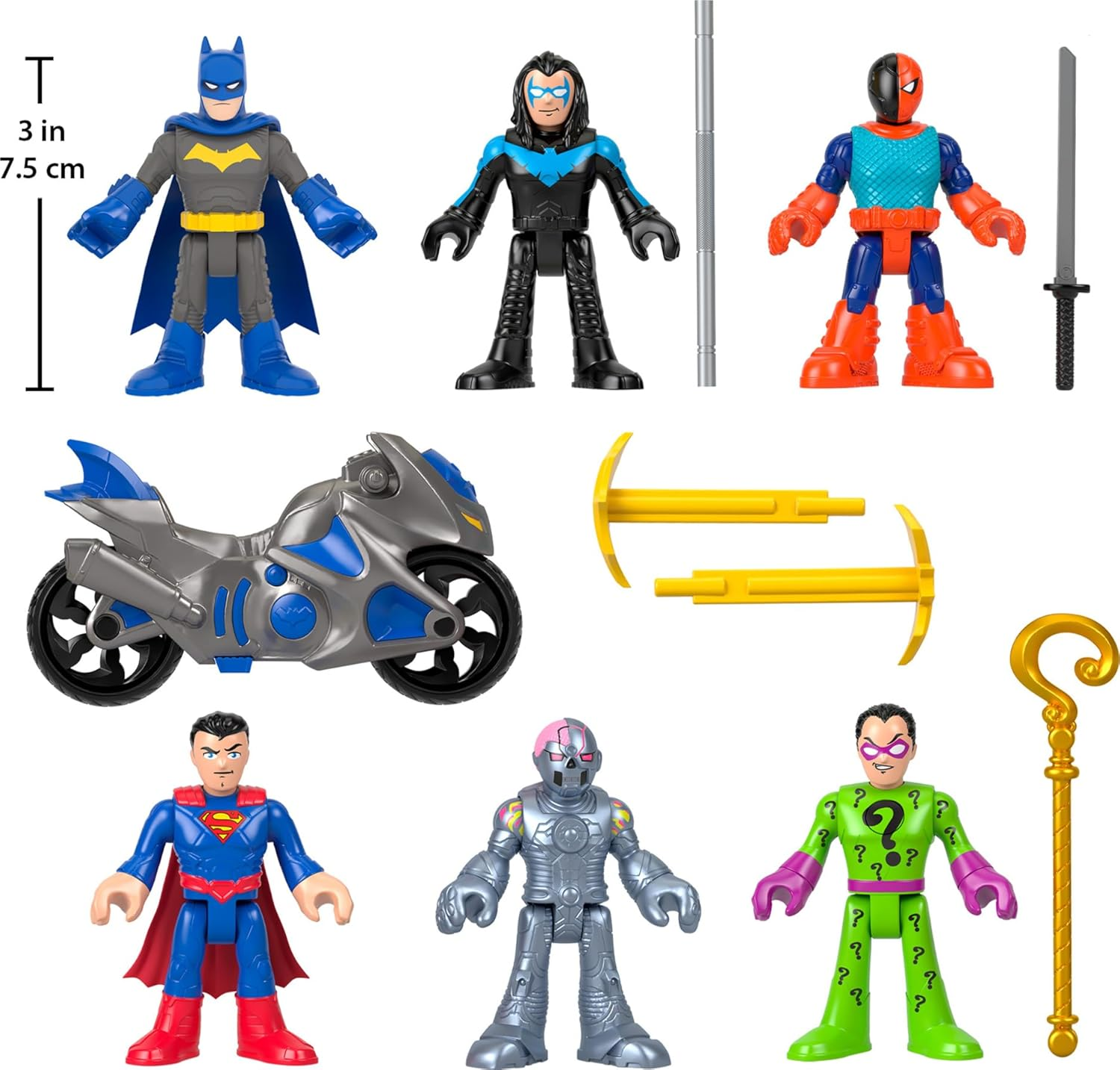 Fisher-Price Imaginext DC Super Friends Batman Toys Deluxe Figure Pack 12-Piece Playset for Preschool Pretend Play Ages 3+ Years image number 4