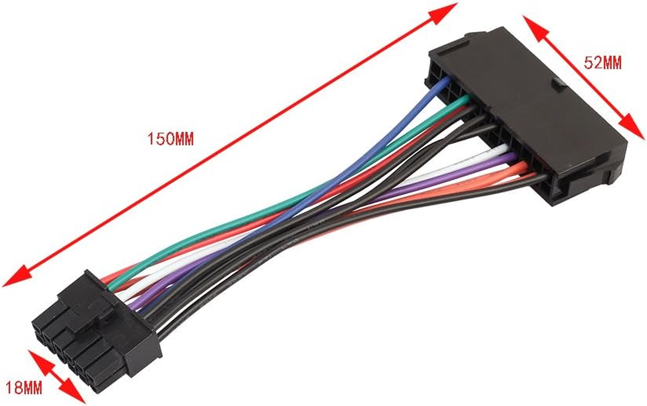 ATX 24 Pin Female to 12 Pin Male Converter Power Supply Cable Cord for Computer
