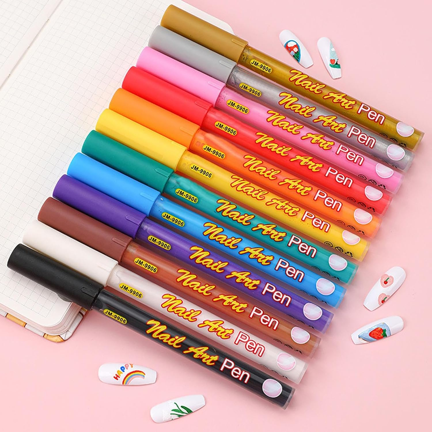 Lmyit Nail Polish Pens for Kids,Professional 12 Colors Acrylic Paint - Quick-Drying Gel Nail Pens,For Foot Hand Beauty Supplies Daily Holiday Summer Spring Halloween Wedding image number 1