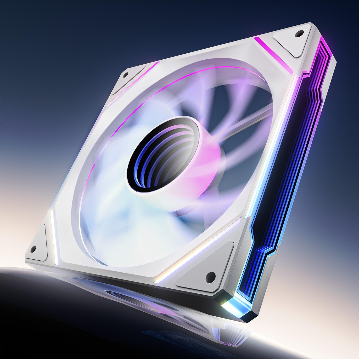 Asiahorse Amici 140MM ARGB PC Case Fan, HDB Bearing Fan with ARGB Lighting, Fan Speeds up to 2000 RPM, Compatible with Motherboard Aura SYNC (Enhances PC Case Aesthetics) image number 3