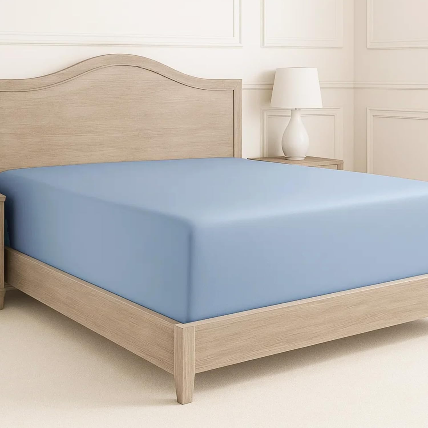 Lane Linen Fitted Sheet Super King &ndash; 1000 Thread Count Egyptian Cotton, Deep Pocket 38 Cm, Soft Touch & Premium Quality &ndash; Hotel Style Bedding - Mineral