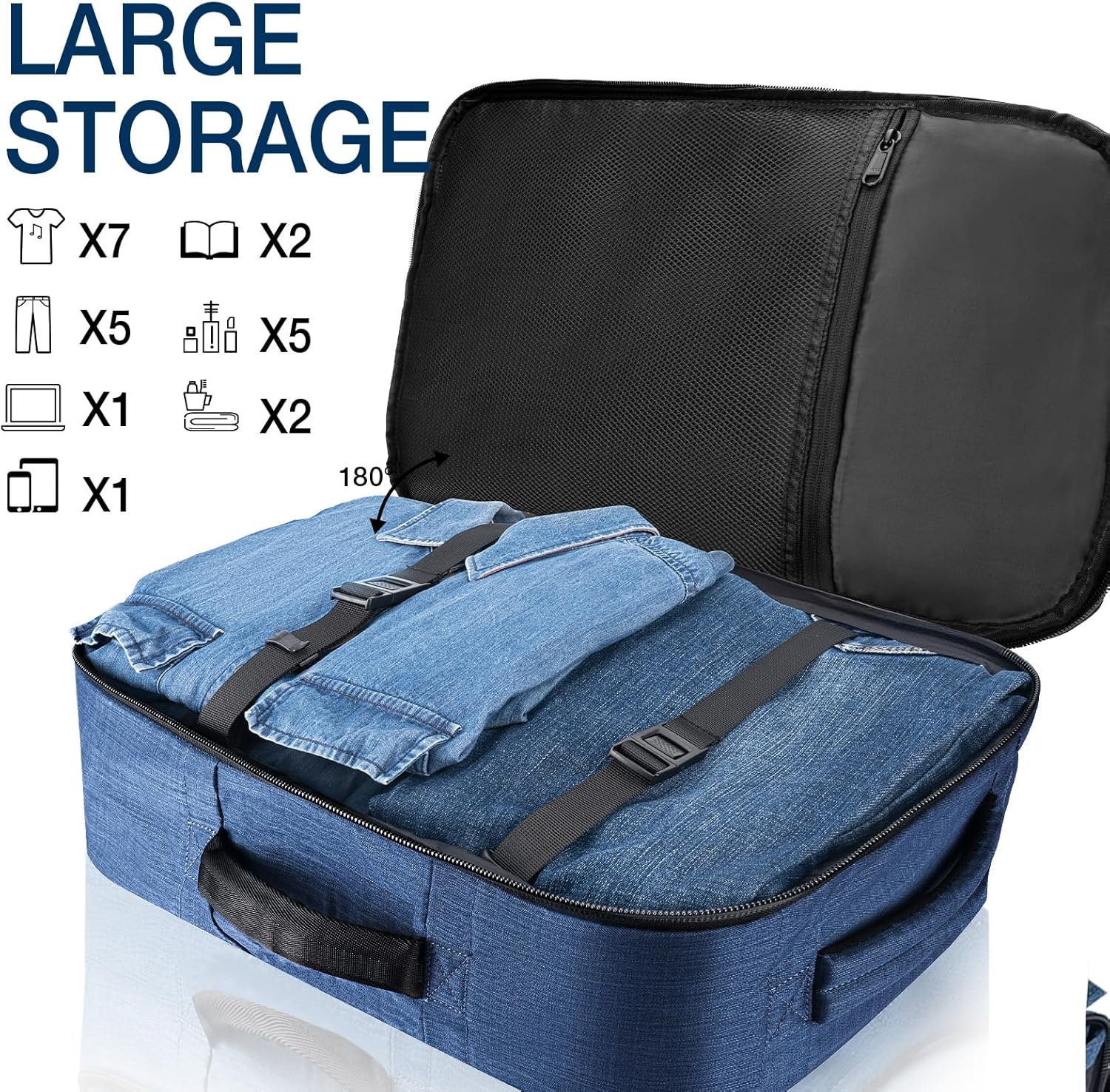 Dinictis 40L Flight Approved Travel Backpack, Waterproof Business Carry on Backpack Fit 15.6 Inch Laptop, Durable Weekender Bag for Men and Women image number 2