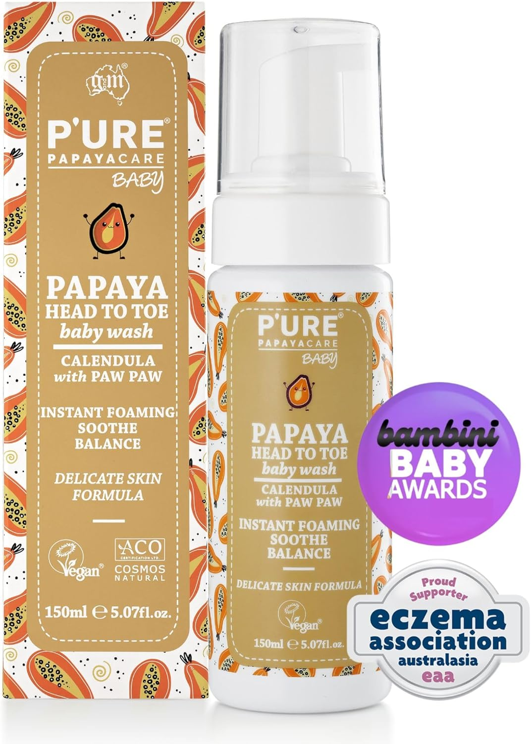 P'URE Papayacare Baby Head to Toe Wash 150 Ml image number 1