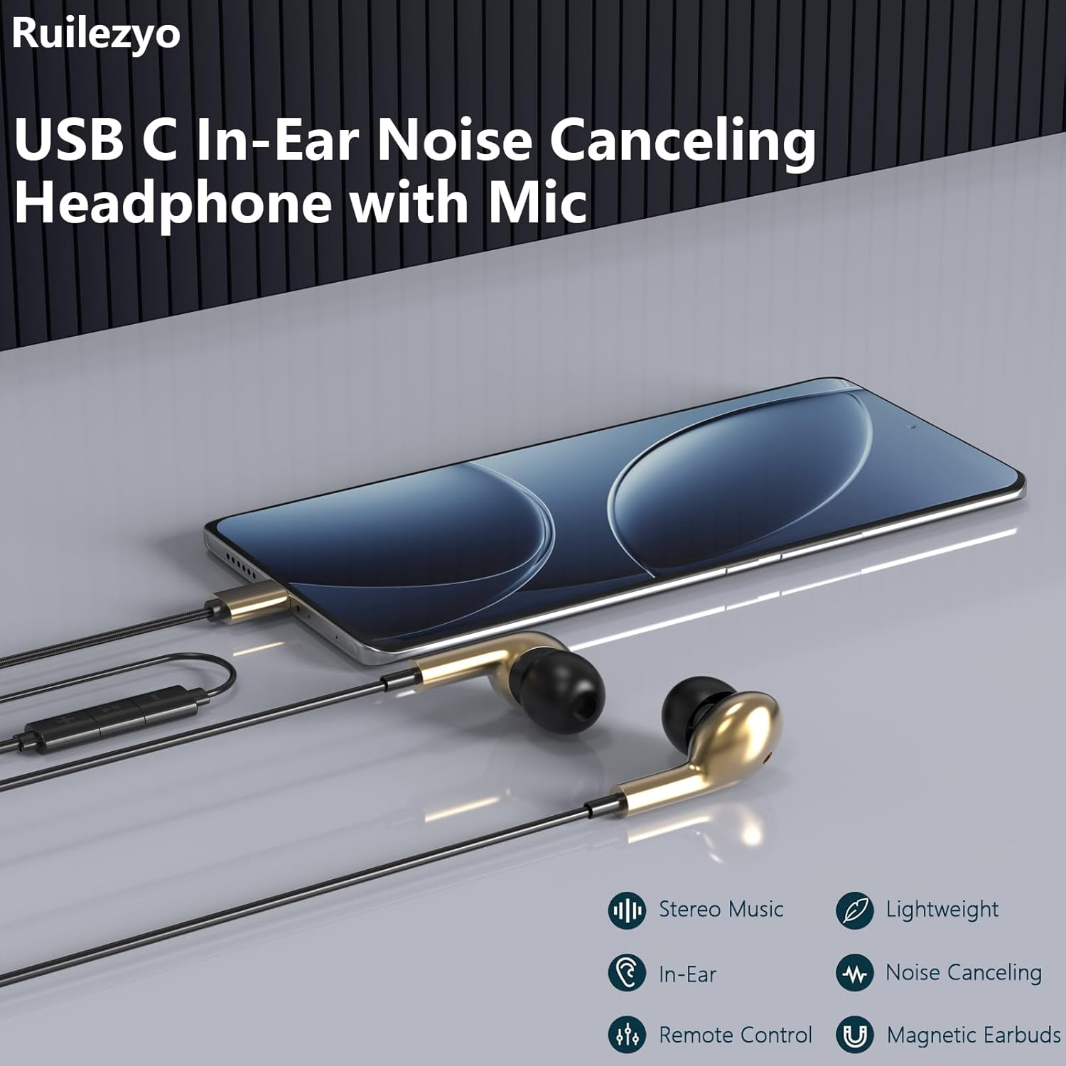 USB C Wired Headphones for Samsung Galaxy S25 S24 S23 S22 S21 Ultra A56 A36 A26 A16 A06 A55 A54 A53 A35 A34 5G In-Ear Headset with Microphone for Iphone 16 15 Ipad Pro Air 5 6 7 Pixel 7 8 9 910 image number 6