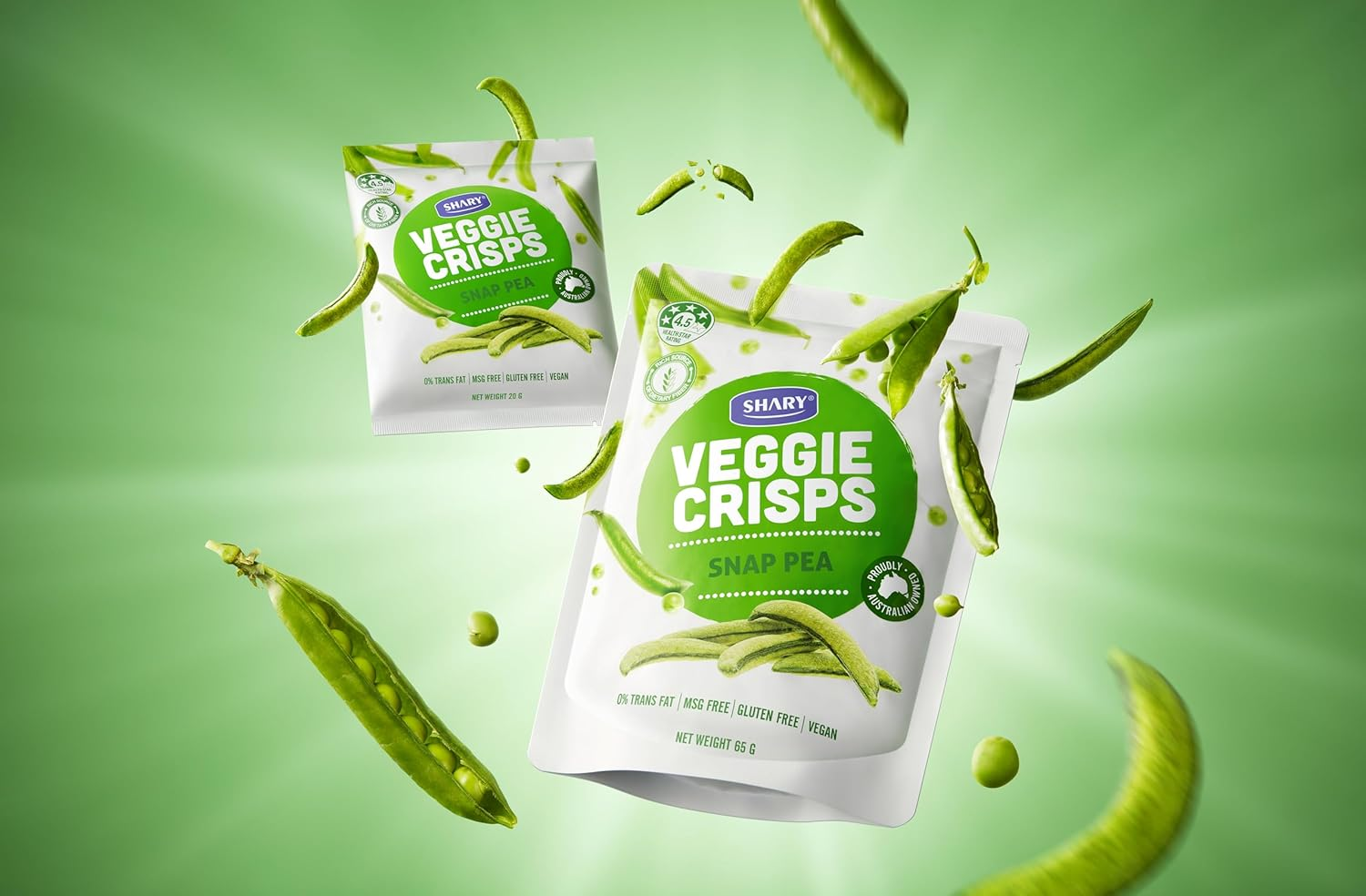 Shary Snap Pea Veggie Crisps, 20G - Healthy Snack, 100% Natural, Vegan, Gluten-Free, Crunchy & Flavorful image number 3
