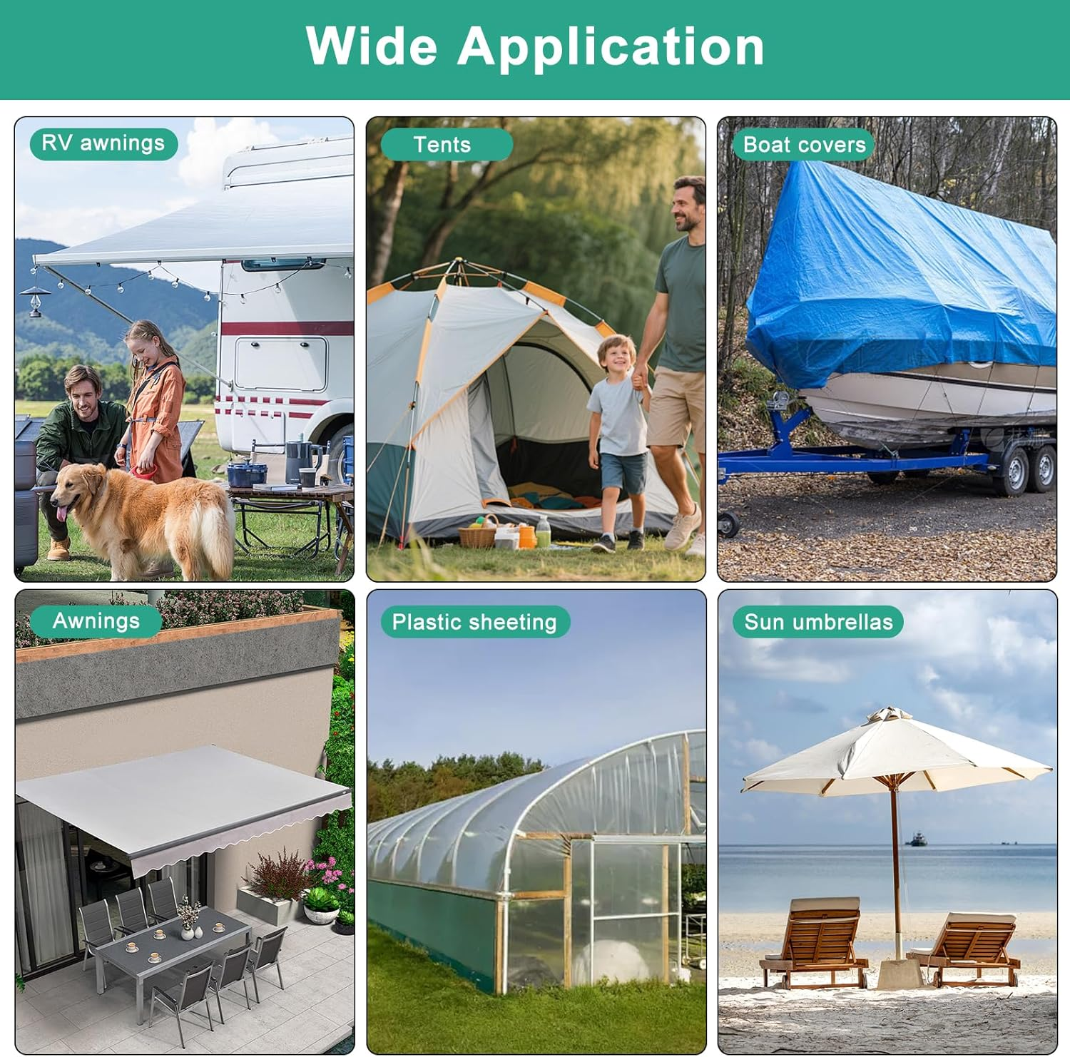 Fabric Repair Tape, Rv Awning Repair Kit, Clear Waterproof Tape for Sailboats, Trailer Awnings, Boat Covers, Rv Covers (3.94Inch-65.62Ft) image number 2