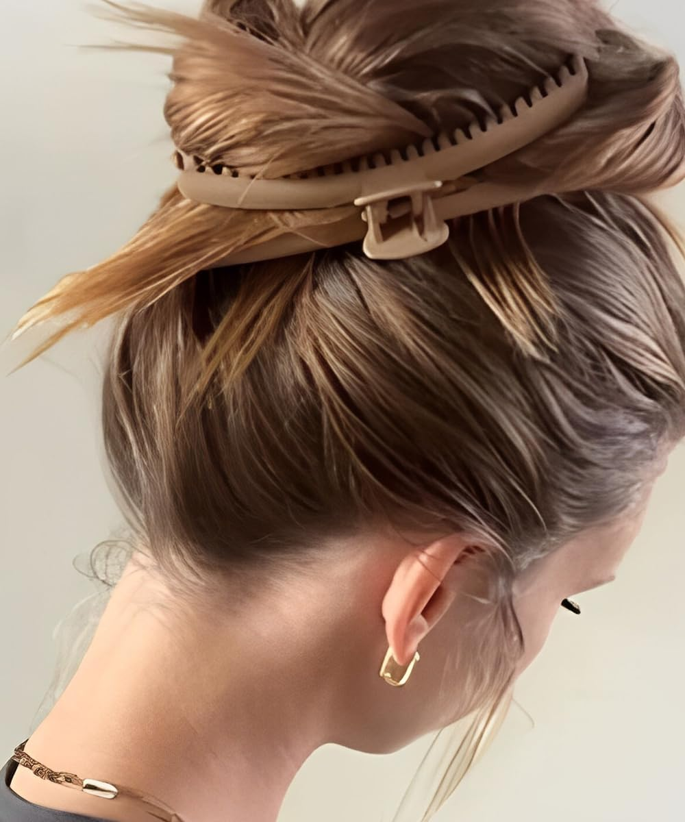 Hold Everything Hair Flat Claw Clip 4 Pcs, Flat Hair Clips with 52 Teeth for Thick and Thin Hair, Non-Slip, for Women Straight and Curly image number 1