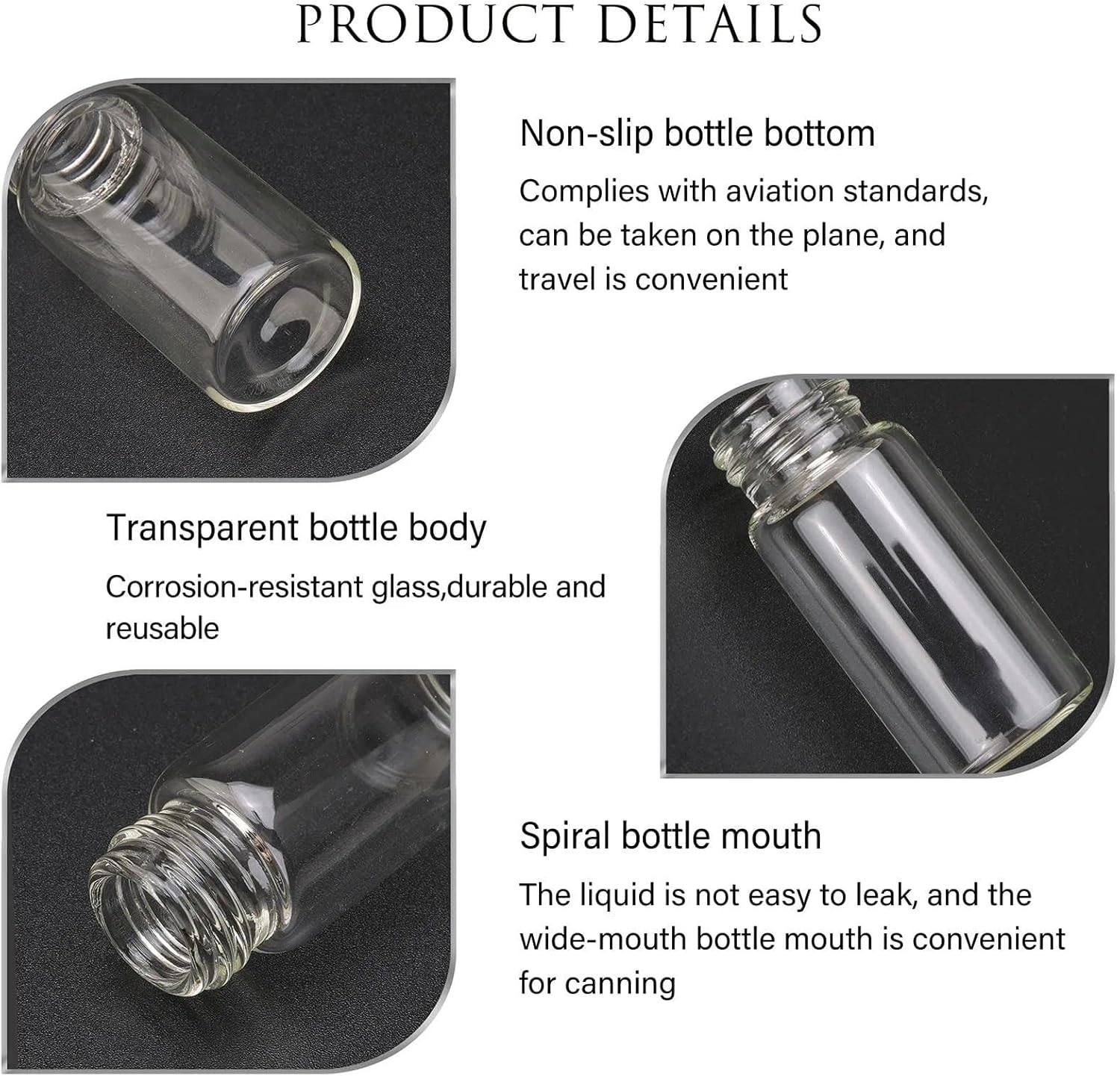 5Ml Borosilicate Glass Sample Bottles with Plastic Lids, Mini Travel Bottles for Essential Oils DIY Blending, Small Containers with Secure Closure 10-Pack - Abvian image number 5