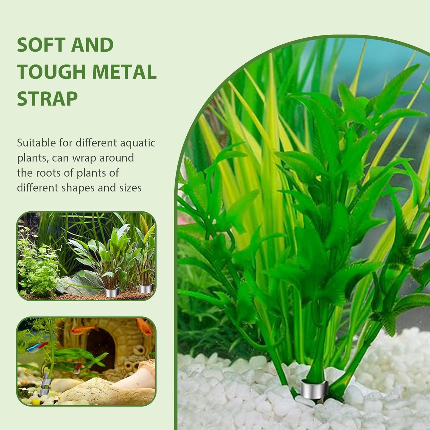 22Pcs Aquarium Plant Weights for Fish Tank - Aquarium Plant Anchors Live Plants Fixed Ring Base, Non-Toxic Weighted Blocks to Hold Aquatic Live Plants Underwater image number 5