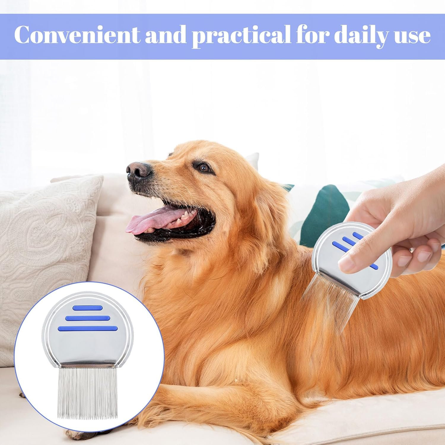 2 PCS Lice Comb, Head Lice Treatment, Nit Comb to Effectively Get Rid of Hair Lice and Nits, Professional Stainless Steel Head Lice Comb, Quick Results Dandruff Comb Suitable for All Hair Types image number 2