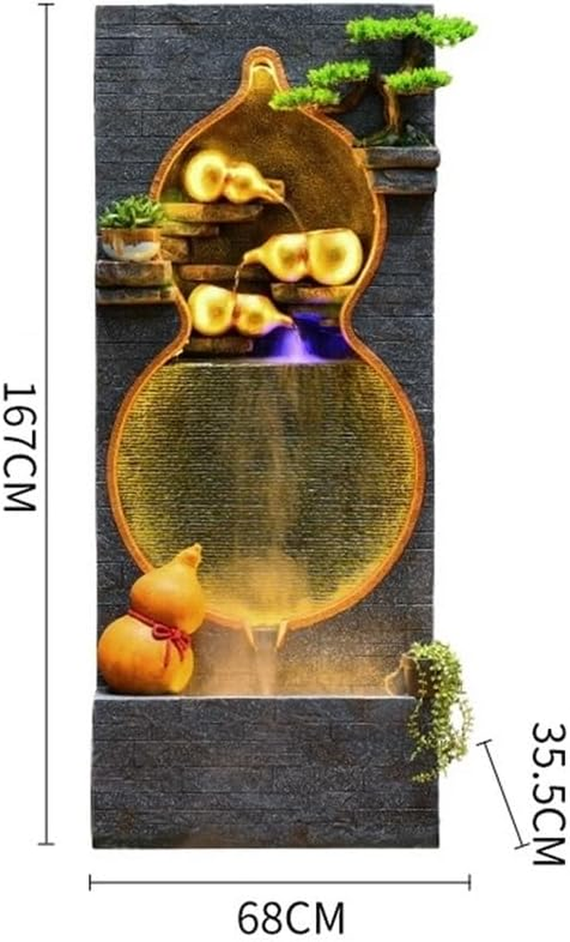 Outdoor Fountain Outdoor Four Layer Gourd Shaped Fountain for Gardens Courtyards and Imitating the Appearance of Natural Stone