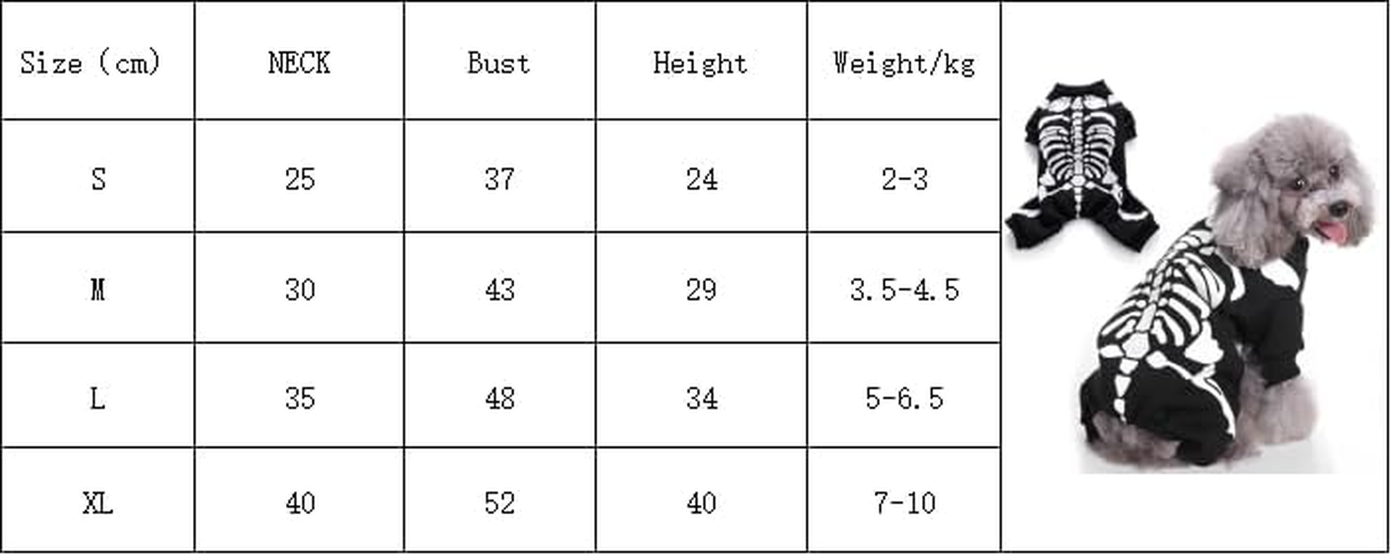 Skeleton Halloween Costumes Dog Skeleton Costumes, Halloween Costumes for Small Medium Dogs, Pet Skeleton Costume for Halloween Christmas Photo Props Accessories (Black, M) image number 5