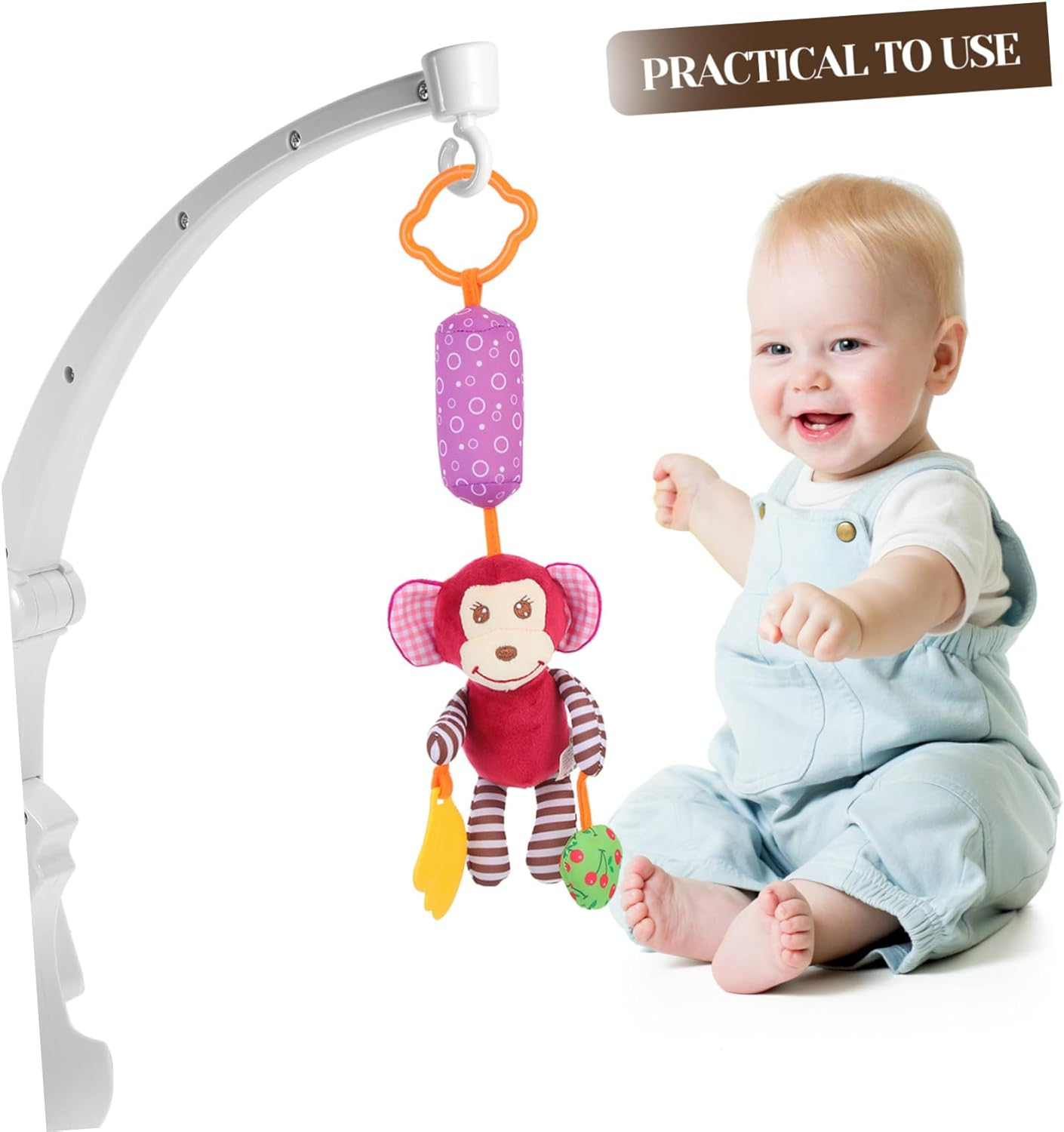 Wooden Crib Mobile Bracket Bed Bell Holder Arm for Crib Mobile Hanger Rotatable Design for Nursery image number 1