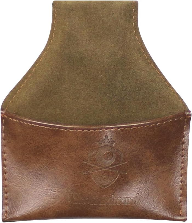 Scott Edward Billiard Chalk Holder Pouch Pool Cue PU Leather Chalk Holder with Clip, Portable Snooker Billiards Chalk Bag, Pool Accessories Black/Brown