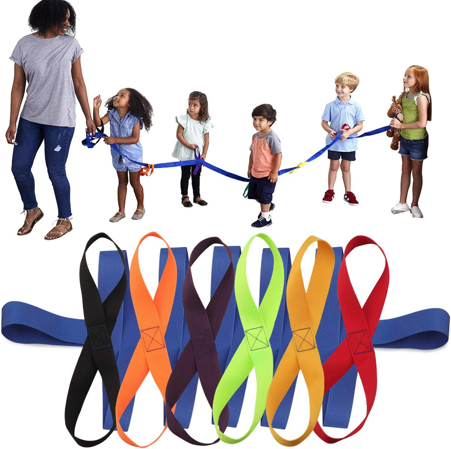 Lainrrew Walking Rope, Colorful Walking Rope with Handles Outdoor Safety Daycare Rope for Preschool Children Daycare School image number 5