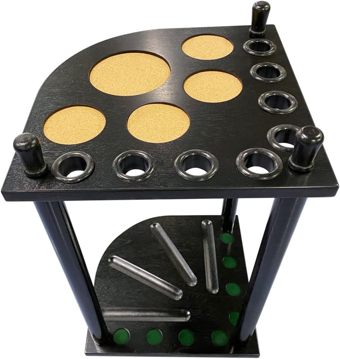 Billiards Pool Cue Rack Black Color 8 Pool Corner Cue Rack Corner Billiard Stick Holder Cue Stand (Black Color) image number 1