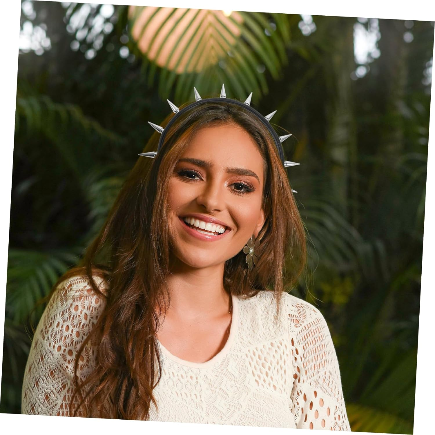 Spiked Studded Headband Lightweight Goth Hair Accessory for Women Teen Party Halloween Costume Fashion Headpiece image number 2