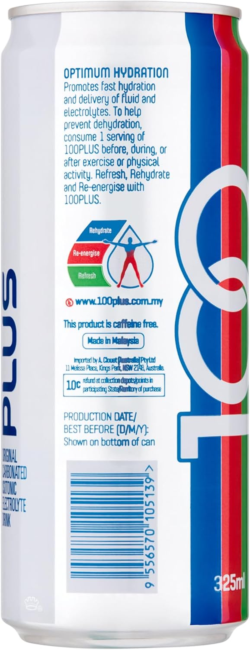 F&N 100 plus Original Sports Drink Cans, 24 X 325 Ml image number 1