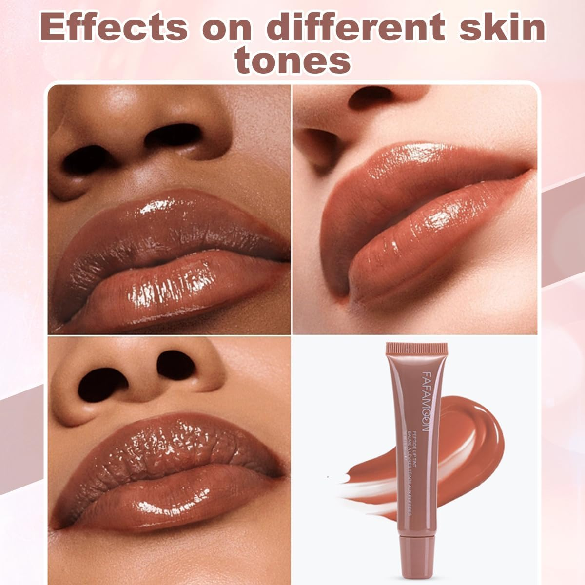 Lip Stain Gloss Oil Moisturizing Non-Sticky Plumping Lip Liner 10ML Tint Stain Long Lasting Oil High-Shine Waterproof Lightweight Shiny Lip Gloss Highly Pigmented (02#Chocolate, M)