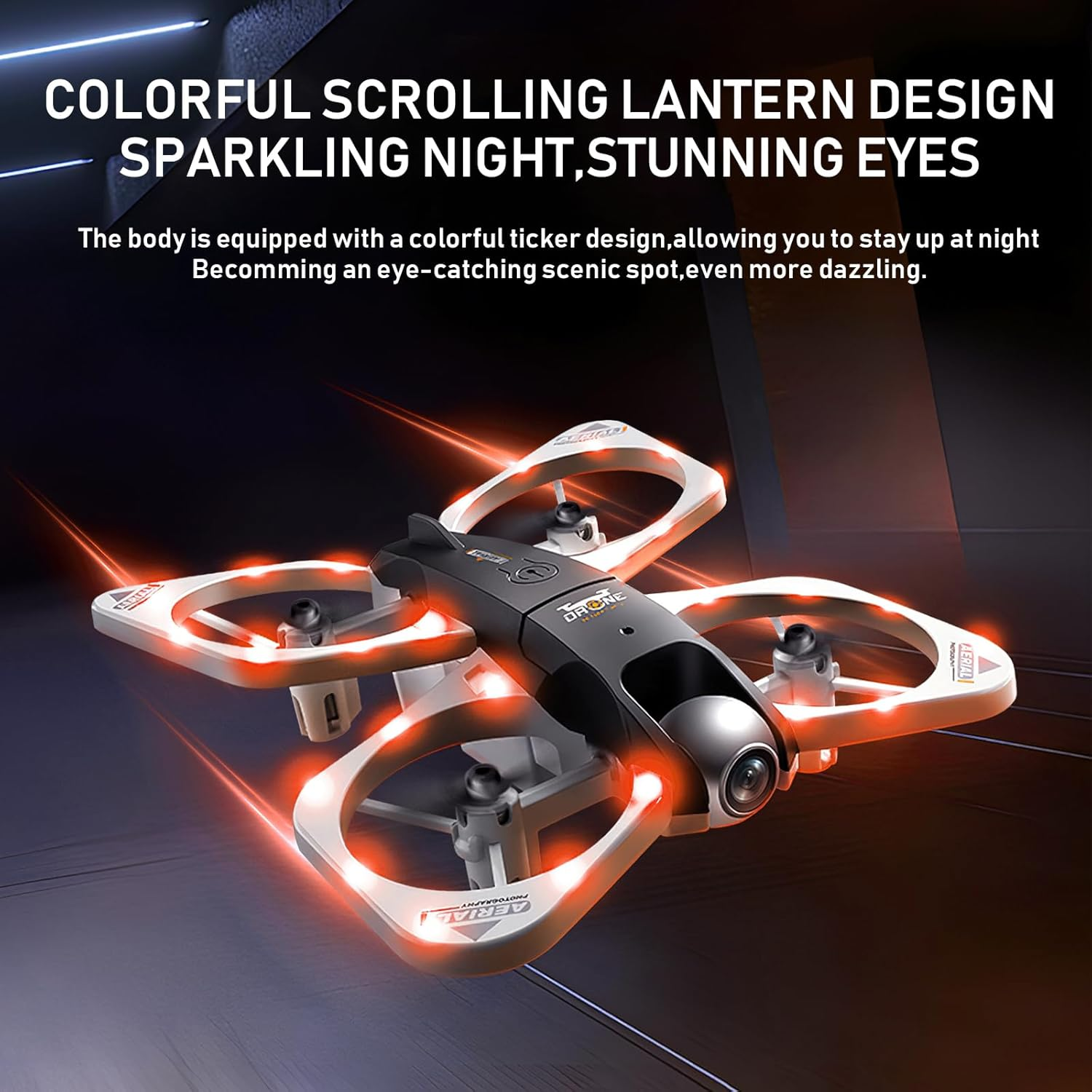 Poat Drone with Adjustable 4K Camera, RC Quadcopter with Headless Mode, 360&deg; Flips, Gesture/Gravity Control, 3 Speed Modes, 2 Batteries, LED Lights, for Kids & Beginners image number 1