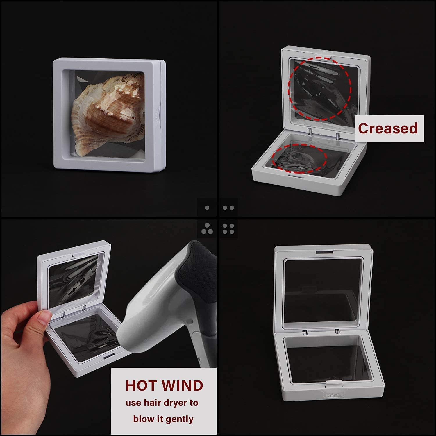 Floating Display Case Sdoot 3D Floating Frame Display Holder Stands, 20 Pack 4.3 X 4.3 X 0.8&rdquo; White Coin Display Stands, 3D Floating Jewelry Frame for Challenge Coins, AA Medallions image number 3