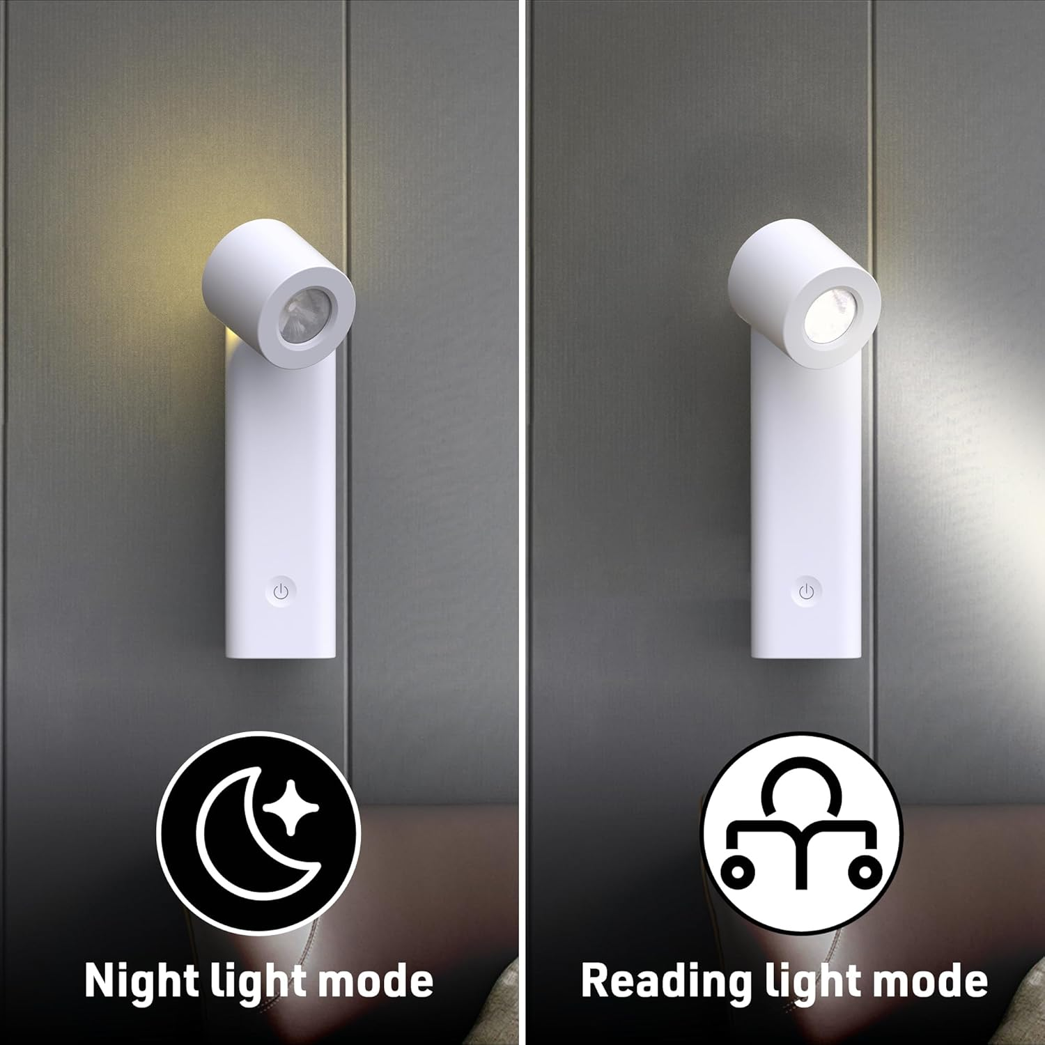 Electraline 58059 30 Lumens 3000K Adjustable LED Wall Spotlight Rechargeable with USB-C Cable (Included) 1200Mah White image number 3