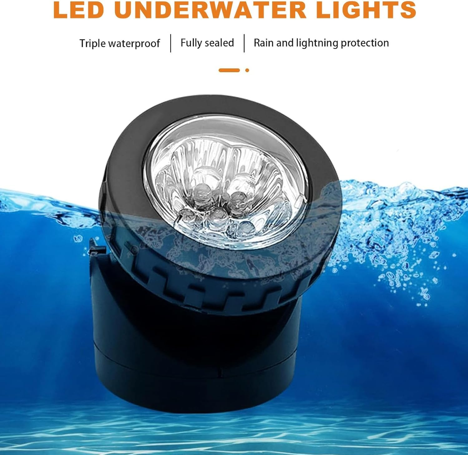 Solar Pond Lights, RGB Color Changing LED Underwater Lights with 2 Modes, Solar Submersible Fountain Lights IP68 Waterproof, Landscape Spotlights for Ganden Pond Waterfall Fountain Pool (2 in 1) - 3 In 1 image number 7