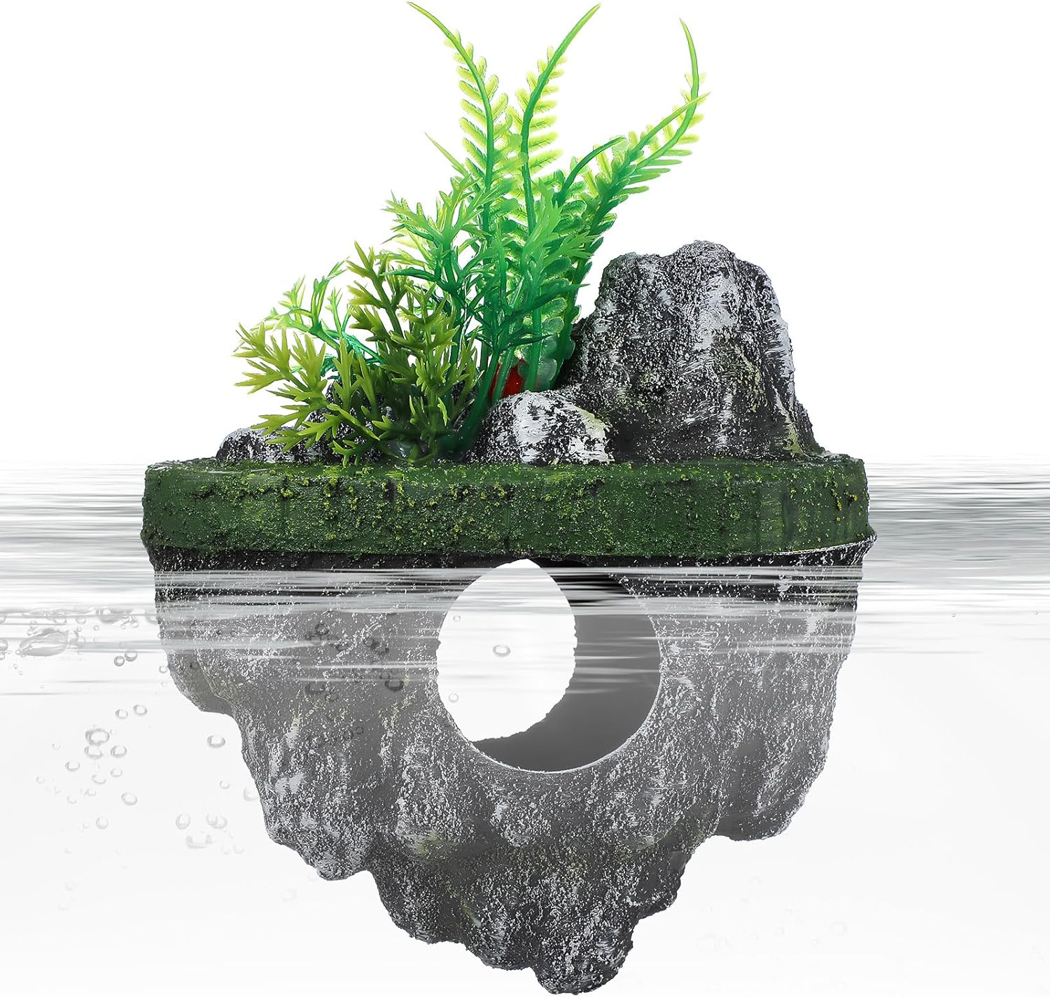 MHFOOU Floating Stone Aquarium Decoration, Realistic Rock Fish Tank Ornament Artificial Resin Suspended Stone Decor for Aquascaping, Resin Landscaping Decor image number 3