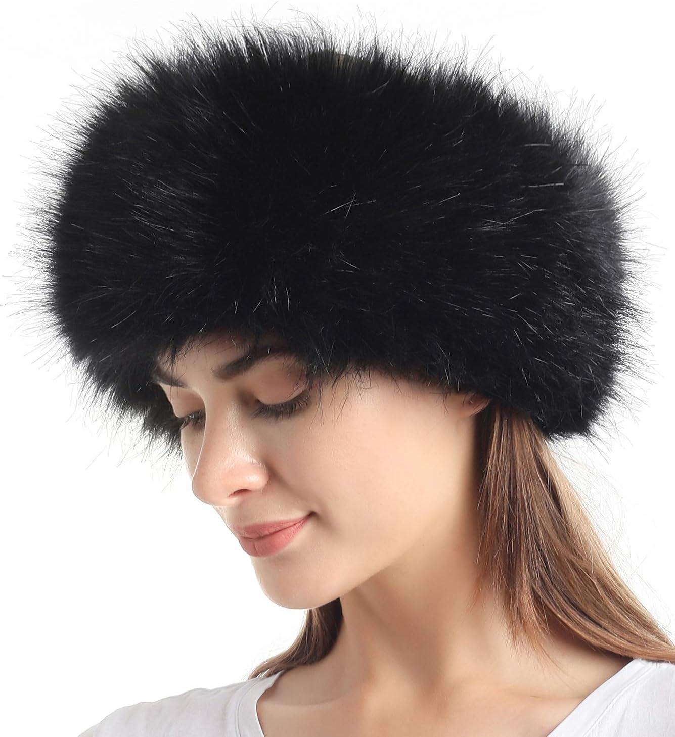 Faux Fur Headband with Elastic for Women'S Winter Earwarmer Earmuff